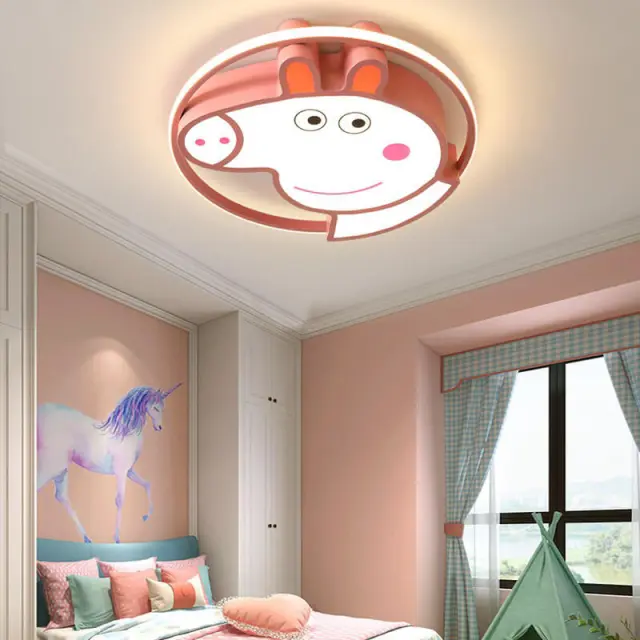 OOVOV Cartoon Pig Ceiling Lamps 20 Inch LED Ceiling Light Fixtures For Kids Room Boy Girl Room Baby Room Bedroom