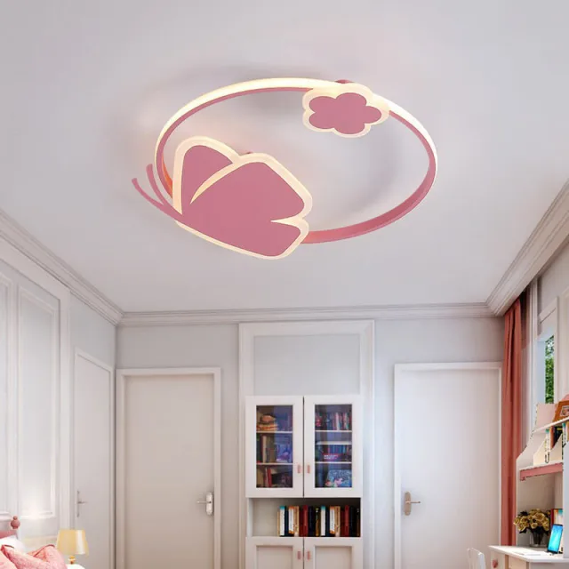 OOVOV LED Children Ceiling Light Creative Butterfly Iron and Acrylic LED Flush Mount Ceiling Light for Kids Room Girls Bedroom
