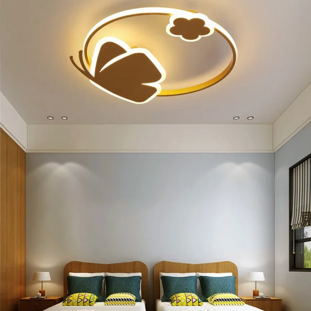 OOVOV LED Children Ceiling Light Creative Butterfly Iron and Acrylic LED Flush Mount Ceiling Light for Kids Room Girls Bedroom