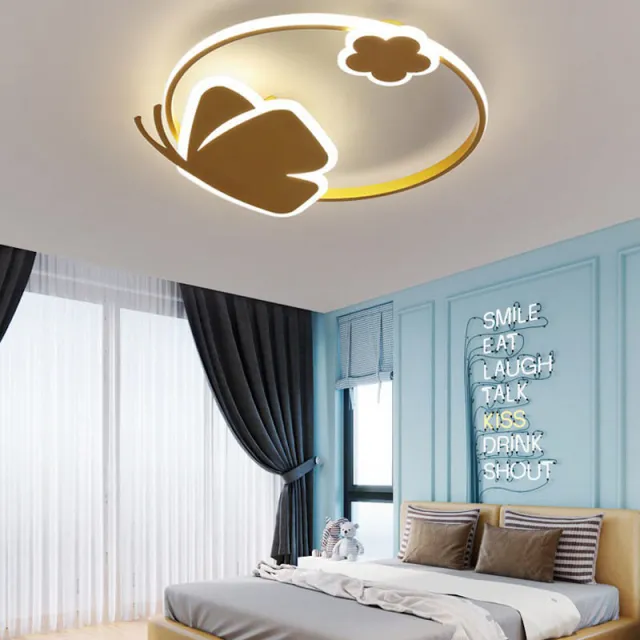 OOVOV LED Children Ceiling Light Creative Butterfly Iron and Acrylic LED Flush Mount Ceiling Light for Kids Room Girls Bedroom