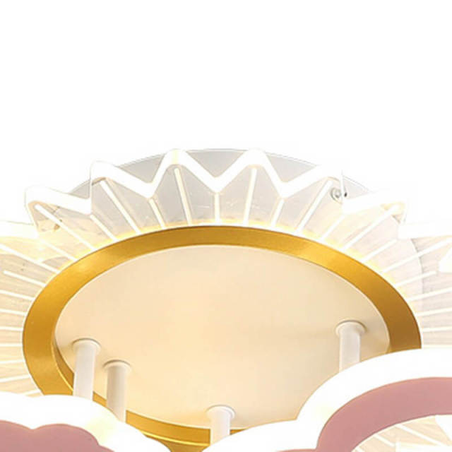 OOVOV Sun Flower Ceiling Fixture LED Ceiling Light Acrylic Cloud Childrens Lighting for Boys and Grils Bedroom Kids Room Study Room