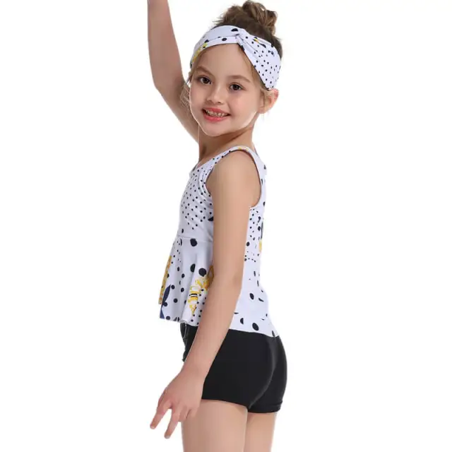 OOVOV Toddler Girls Swimwear Printing Swimsuit Two Piece Tankini Summer Beach Bathing Suit With Boxer Shorts