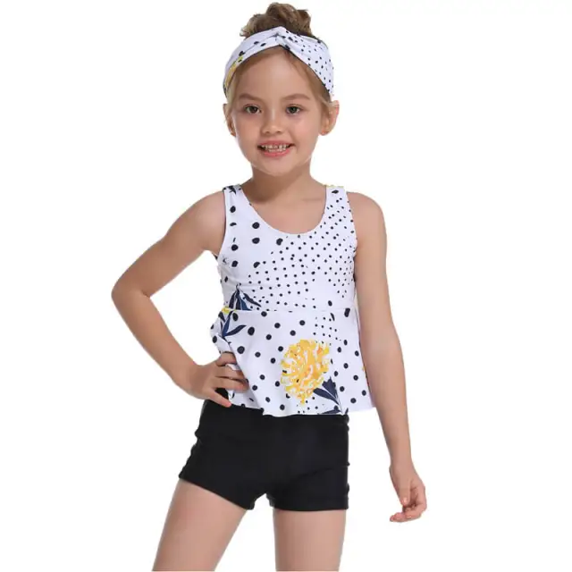 OOVOV Toddler Girls Swimwear Printing Swimsuit Two Piece Tankini Summer Beach Bathing Suit With Boxer Shorts