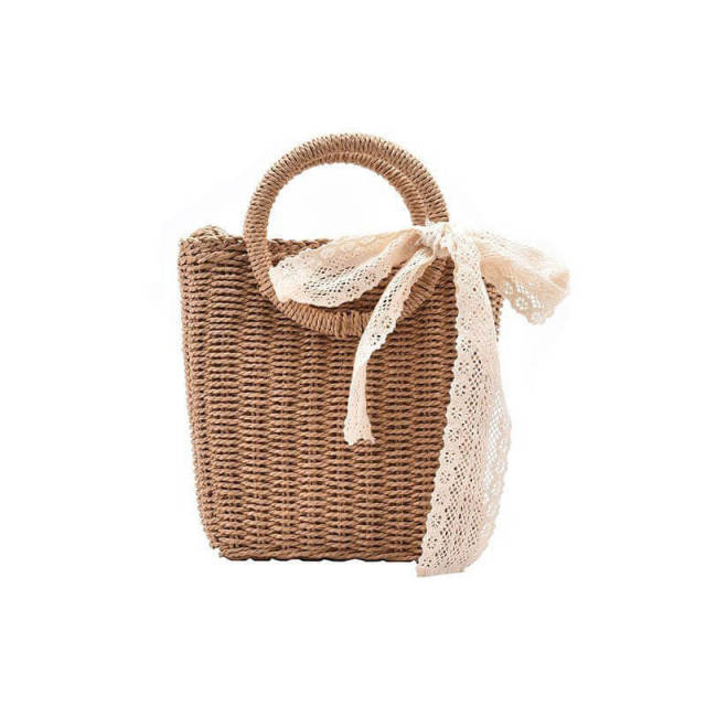 OOVOV Straw Tote Bag For Women Summer Handwoven Bag Beach Handbag Shoulder Bag