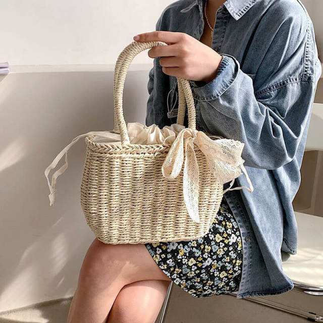 OOVOV Womens Straw Handbag Summer Beach Weave Tote Bag Rattan Leisure Straw Bag