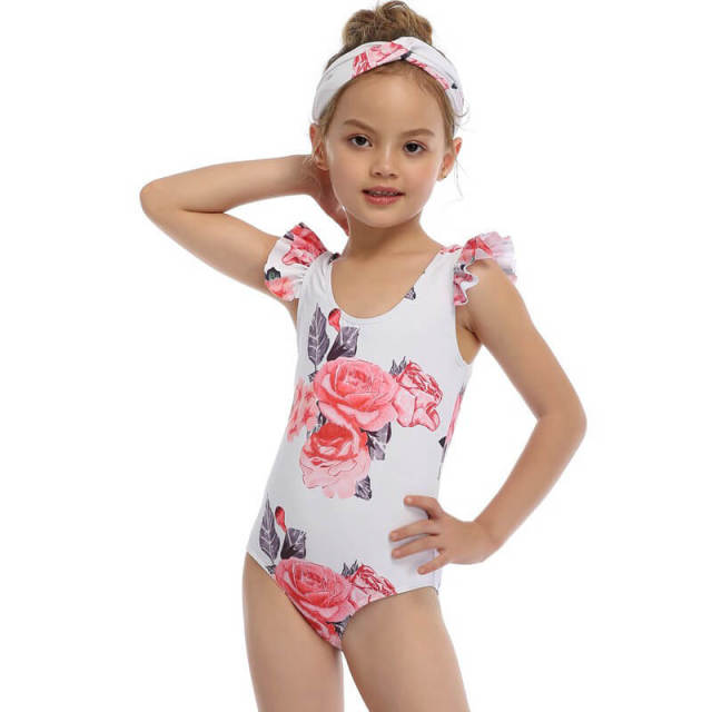 OOVOV Printing Swimsuit For Girls,Ruffle Bathing Suits One Pieces Swimwear 2-15 Years