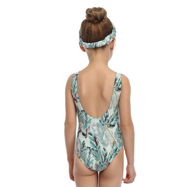 OOVOV Girls Swimsuits One Piece Feather Kids Swimsuit for Baby Toddler Girls Swimwear