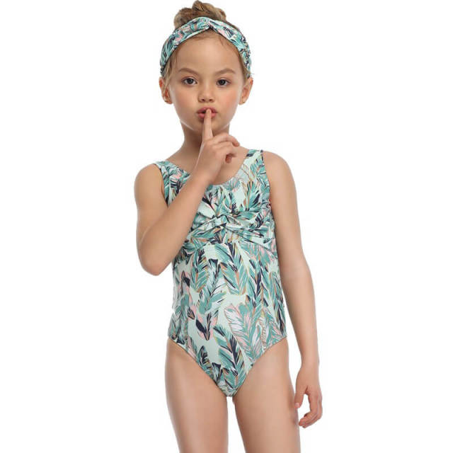 OOVOV Girls Swimsuits One Piece Feather Kids Swimsuit for Baby Toddler Girls Swimwear