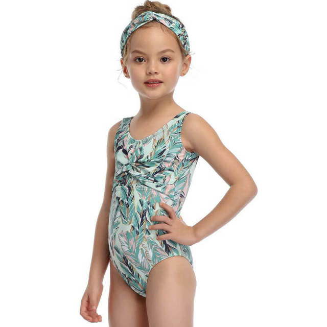 OOVOV Girls Swimsuits One Piece Feather Kids Swimsuit for Baby Toddler Girls Swimwear