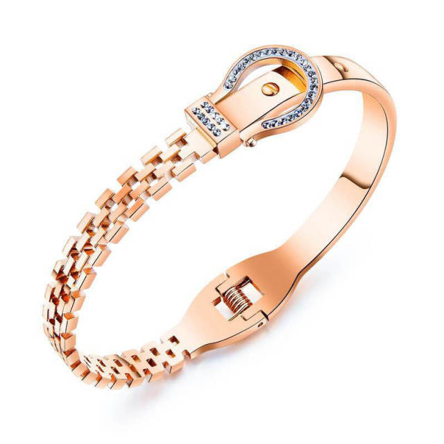 OOVOV Classic Luxury Rose Gold Plated Bracelet with Sparkling Cubic Zirconia Stones for Women Gift for Her