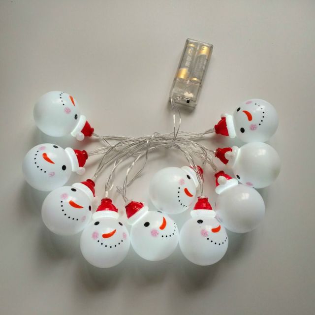 OOVOV Christmas String Lights-Snowman Battery Powered Waterproof Indoor Outdoor Decoration Light String for Christmas Eve/Home/Room/Party/Christmas De