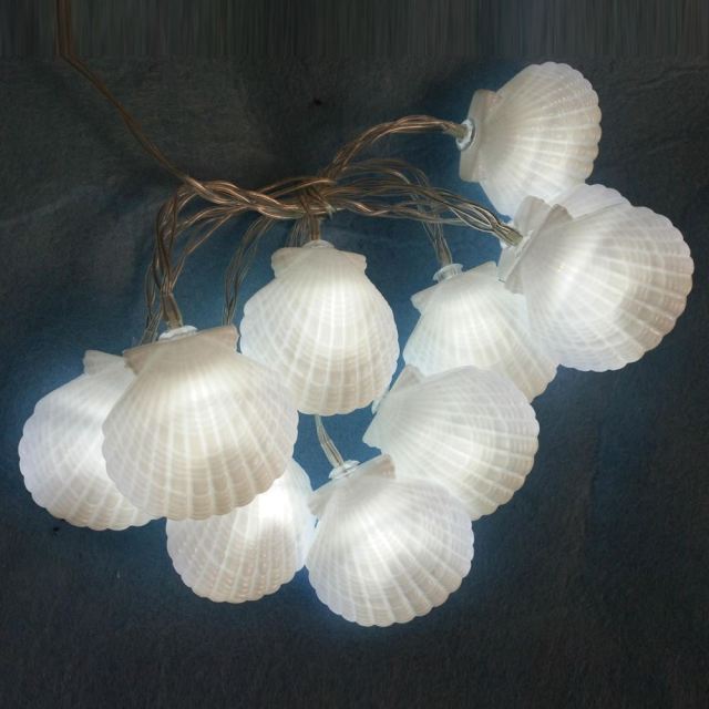 OOVOV Beach Seashell String Lights 1.5 Meter 10 Lights LED Battery Operated Lights for Holiday Parties Bedrooms Weddings Gardens