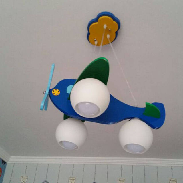 White Cartoon Airplane Kids Room Pendent Lighting Creative Bedroom Pendant Lamp Boys Room Pendent Light