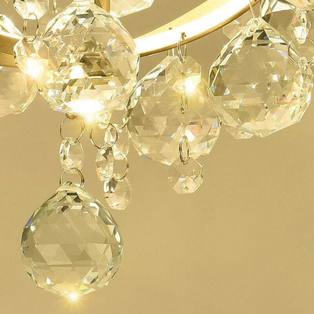 OOVOV Balcony Gold Crystal Ceiling Lights Fashion 11&quot; Hallway Entrance Lights Bedroom Cloakroom Ceiling Lamp