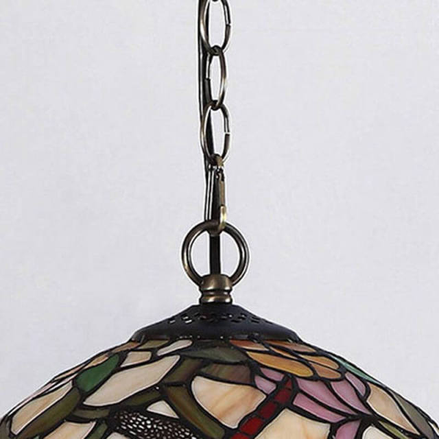 Tiffany Style Dragonfly Pendant Lighting 12&quot; Stained Glass Pendant Lamp for Kitchen Island