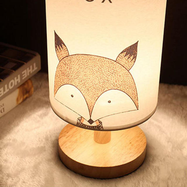 OOVOV Kids Room Fabric Small Table Lamp Simple Baby Room Bedroom Bedsides Mini Desk Light Nightlight