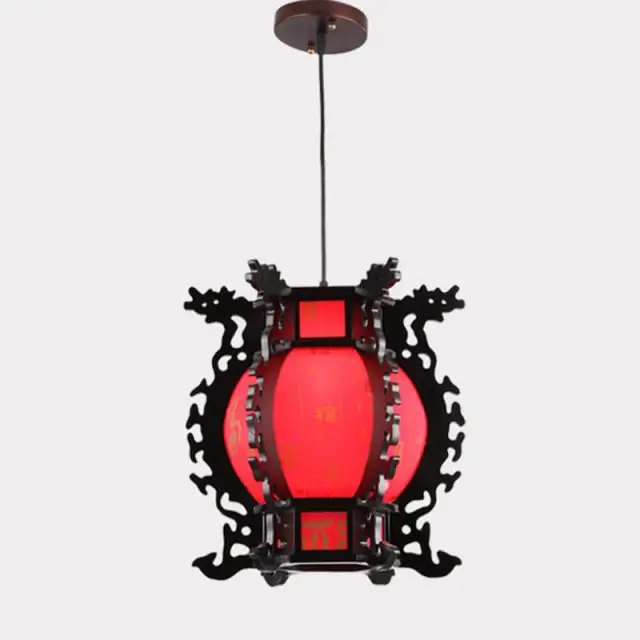 Chinese Style Lanterns Pendant Lamp Classic Wood Pendant Lights Red