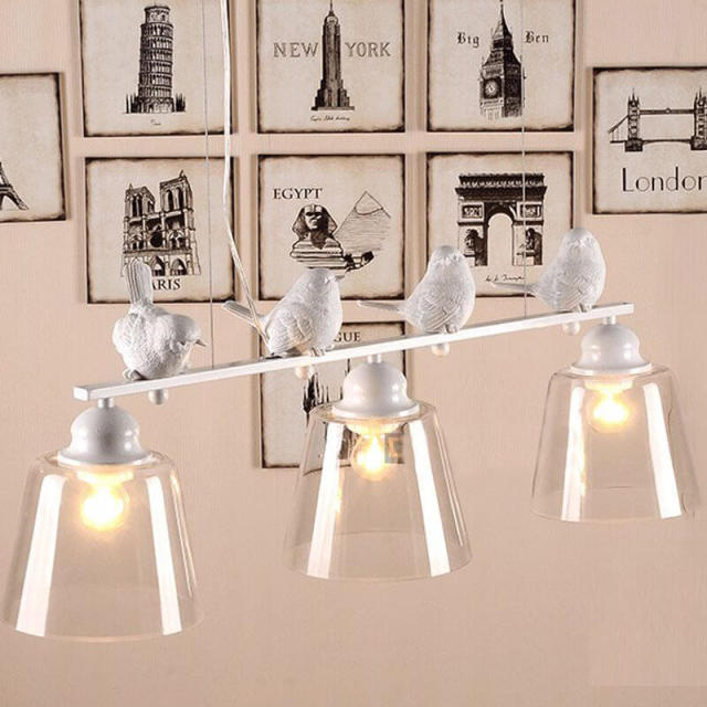 OOVOV White Birds Restaurant Pendant Lamp Nordic Study Room Bedroom Children Room Hanging Lights Chandelier Fixtures