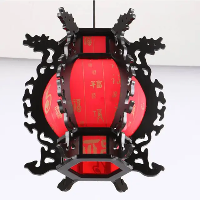 Chinese Style Lanterns Pendant Lamp Classic Wood Pendant Lights Red