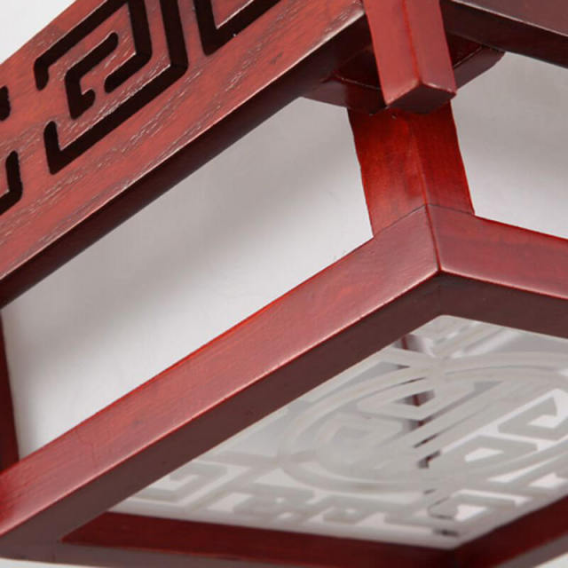 OOVOV Chinese Style Wooden Pendant Lamp 1 Light Hot Pot Shop Tea House Hallway Balcony Pendant Lighting Fixture E27