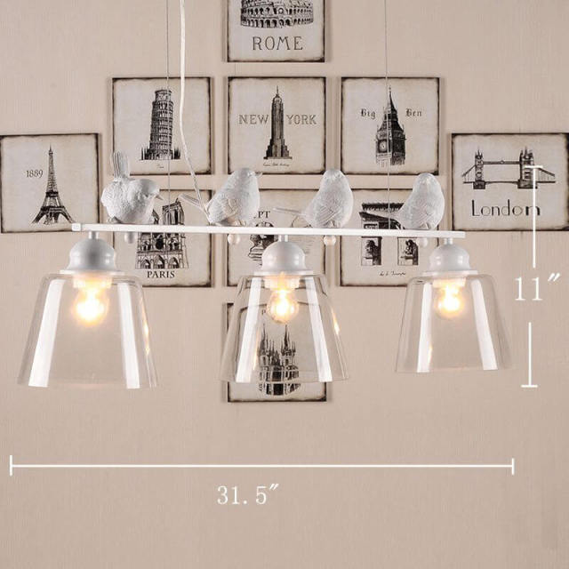 OOVOV White Birds Restaurant Pendant Lamp Nordic Study Room Bedroom Children Room Hanging Lights Chandelier Fixtures