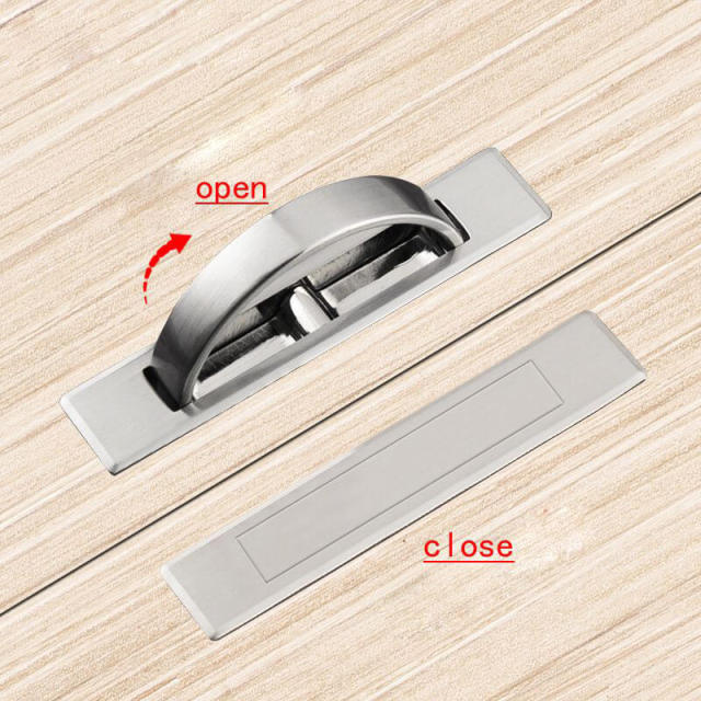 OOVOV Furniture Built-in Door Handles,Concealed Handle Modern Minimalist Closet Wardrobe Hole Spacing 85mm Furniture Component,1 Pc