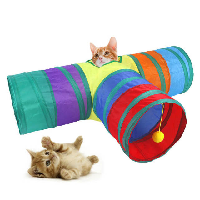 Cat Tunnel Toy Cat Tubes for Indoor Cats Collapsible Cat Play Toys