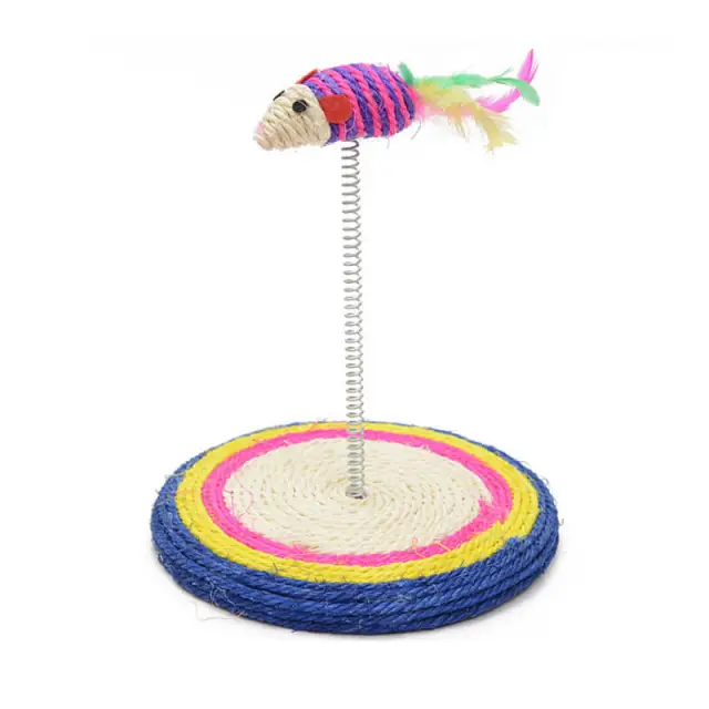 OOVOV Cat Scratcher Spring Mouse Small Spring Plate Cat Scratcher Cat Toy Pet Supplies