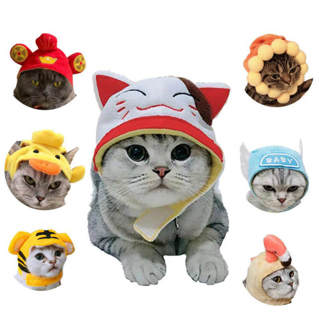 OOVOV Cat Hat,Pet Hat,Lovely Cosplay Hat for Christmas,Cute Pineapple Cap Funny Pet Kitten Soft Decoration Hat for Cats Kittens,Small Dogs