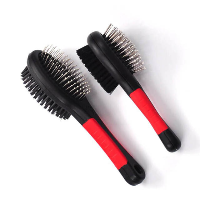 OOVOV Pet Comb,Double-Sided Pet Brush for Grooming Massaging Dogs,Cats and Other Animals-Fur Detangling Pins and Coat Smoothing Slicker Bristles