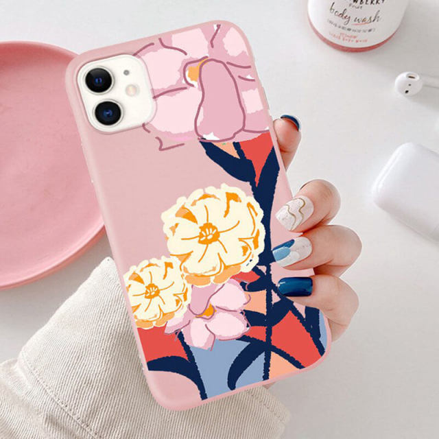 OOVOV Case for iPhone 11 Cute Case with Flowers for iPhone 11 6.1 inch Floral Pattern Back Cover Phone Case for Girly Women