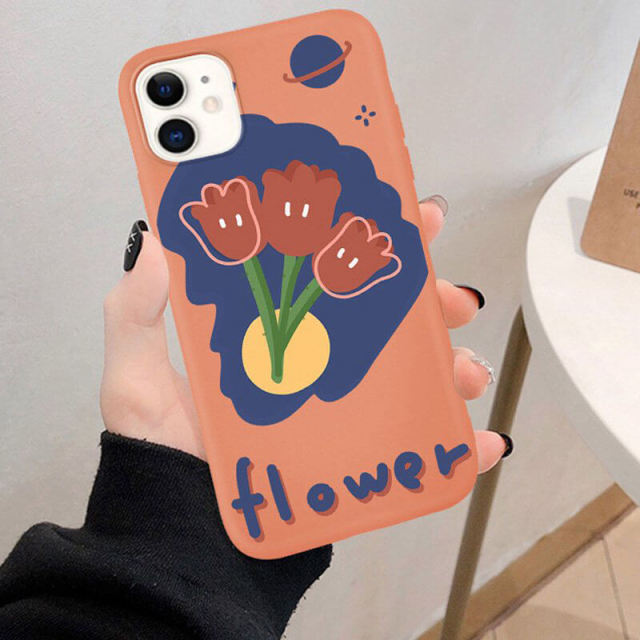 OOVOV Case for iPhone 11 Cute Case with Flowers for iPhone 11 6.1 inch Floral Pattern Back Cover Phone Case for Girly Women