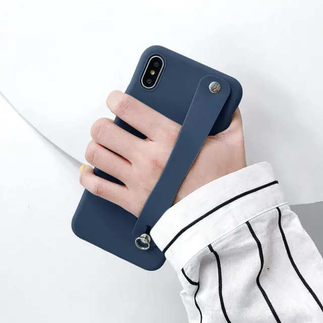 OOVOV Phone Case for iPhone X/XS with Wristband Solid Color TPU Phone Case for iPhone X / iPhone XS Phone Protective Case with Stand