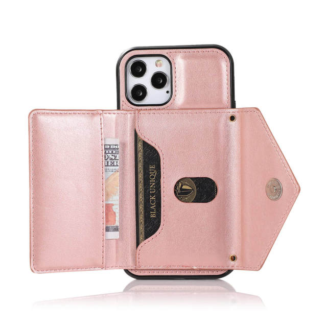 OOVOV Cases Wallet for iPhone 12 Crossbody iPhone Cases with Card Holder Protective Cover Flip Folio PU Leather Phone Case for iPhone 12/12 pro