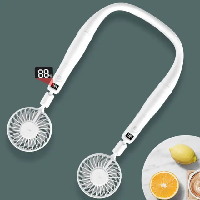 Hands Free Portable Neck Fan Removable 2PCS Fans Rechargeable