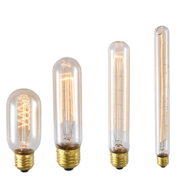 OOVOV Tubular Edison Light Bulb Decorative Spiral Filament 40W Dimmable E27 Medium Base Retro Incandescent Bulb