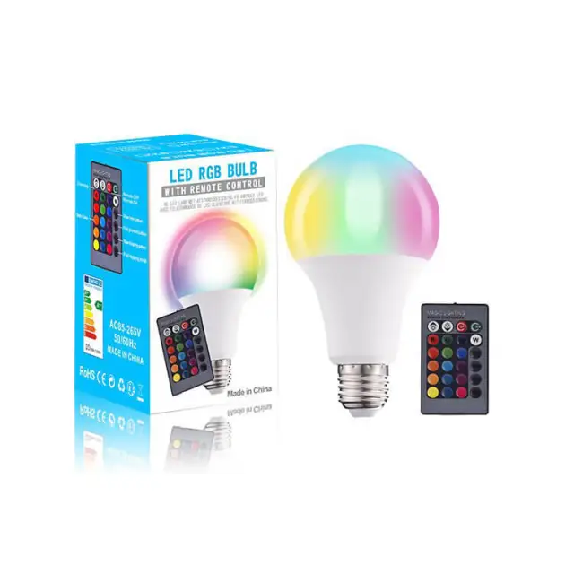 OOVOV RGB Color Changing Light Bulbs with Remote Memory - Sync-Dimmable E26/E27 Screw Base for Home Decor Bedroom Stage Party and More