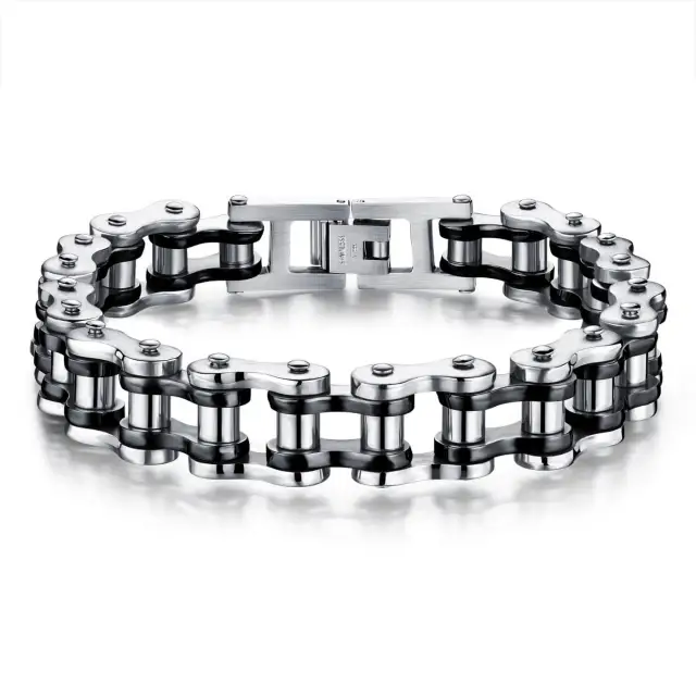 OOVOV Mens Bracelets Classic Titanium Steel Bracelet for Men, Rock Personality Locomotive stainless steel Bracelet, Sons Birthday Gifts, Valentines Da