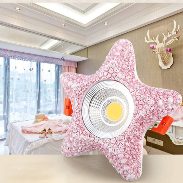 OOVOV LED Star Downlight 6 Inch Mediterranean Cartoon Seastar Downlights Spotlight For Children Room Bedroom Hallway Entrance