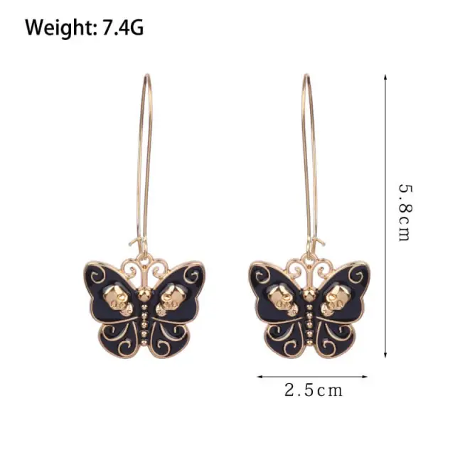 Halloween Earrings Skull Butterfly Long-Hook Drop Eardrop