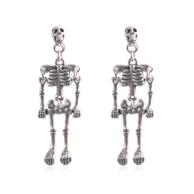 OOVOV Halloween Skeleton Dangle Earrings Party Gift Gothic Skull Stud Earring for Women Girls