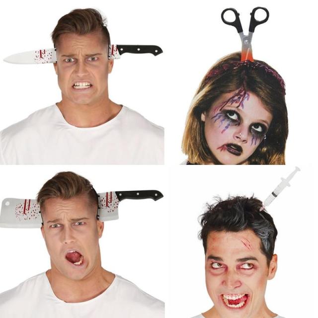 OOVOV Horror Headband Halloween Decoration Scary Knife Halloween Accessories Props Halloween Party Supplies Event Party Decor