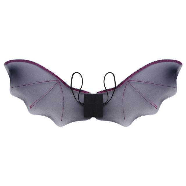 OOVOV Children Kids Halloween Girls Cosplay Bat Dress with Wing Headband Halloween Cosplay Party Costume Sets for Carnival Clothes