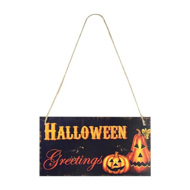 OOVOV Halloween Wooden Ornaments Pumpkin Ghost Trick or Treat Pendants Halloween Party Decoration for Home Door Hanging Signs Kids Toy