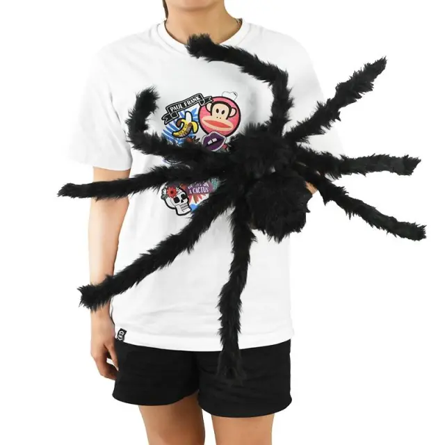 OOVOV Horror Giant Black Plush Spider Halloween Party Decoration Props Kids Children Toys Haunted House Decor