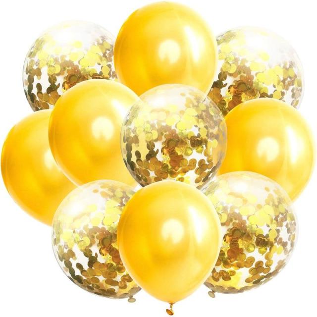 OOVOV 10pcs/lot Glitter Confetti Latex Balloons Wedding Decoration Baby Shower Birthday Party Halloween Decor Clear Air Balloons