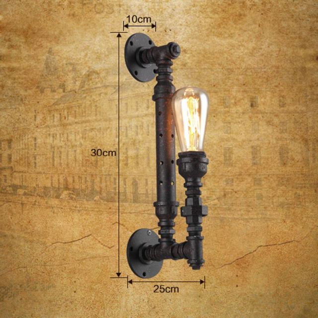 OOVOV Wall Sconces Vintage Rustic Wall Light Fixtures Water Pipe Wall Lamp Steampunk 1 Light Wall Mount for Dining Room Hallway Basement