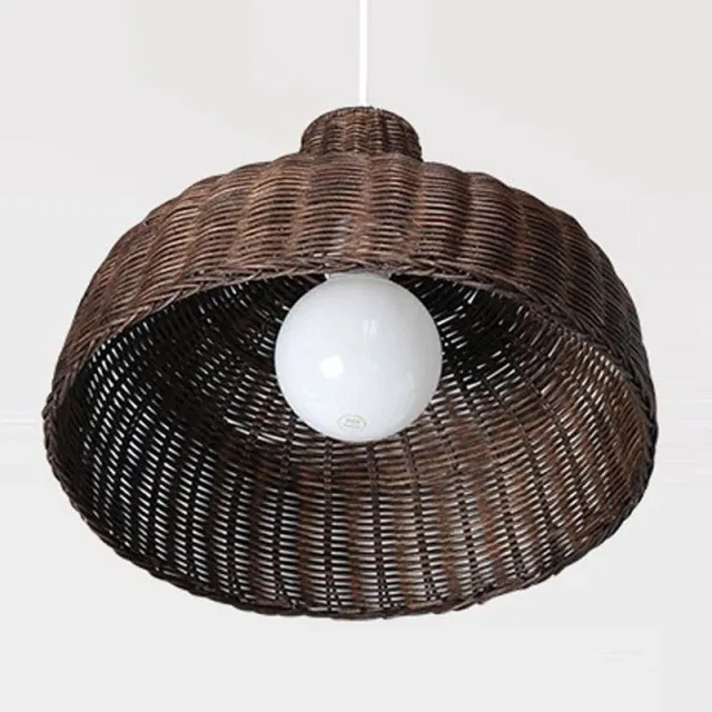 OOVOV Woven Rattan Chandelier Pastoral Handmade Pendant Lighting Fixture for Bedroom Balcony Dining Room Kitchen island