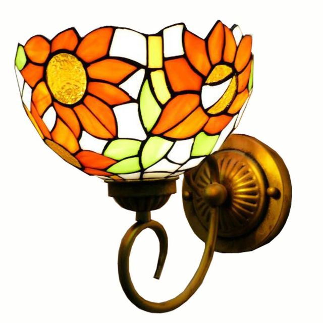 Tiffany Mediterranean Glass Bedroom Bedsides Wall Lamp European Living Room Hallway Wall Lights Balcony Stairs Wall Lights