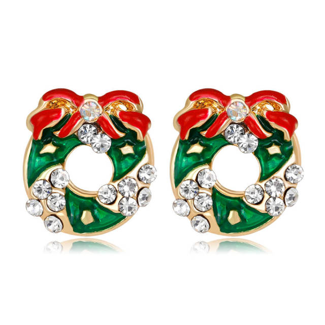 OOVOV Christmas Earrings Holiday Stud Earrings for Women Girls Thanksgiving Xmas Jewelry Snowflake Wreath Earrings